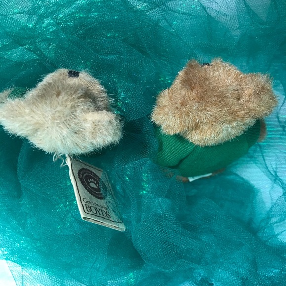 RETIRED Boyds Bears Good Luck & Lots of Luck Mini Message Teddy Bears approx 4” - Picture 7 of 12
